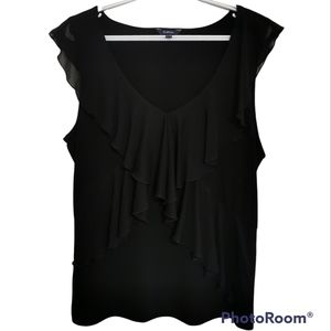 Black Ruffle shirt Reitmans XL